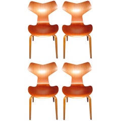 Set Of Four Arne Jacobson Chairs