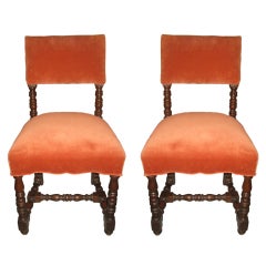 Pair Of Jacobean Style Side Chairs