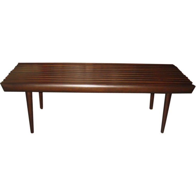 Swedish Modern Slat Table/Bench For Sale