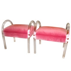 Pair Of Lucite Stools