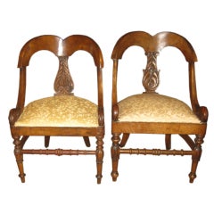 Pair Of Neoclassical Barrel Chairs