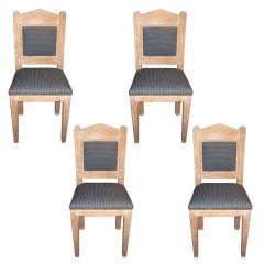 Four Oak Gothic Revival Chairs