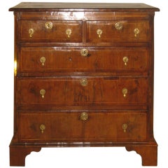 Antique 17th C. English Walnut Chest Of Drawers