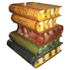 Tole Faux Painted Stack Of Books