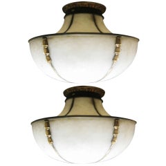Pair Of French Leaded Glass Light Fixtures Pair Of French Leaded Glass Light Fixtures