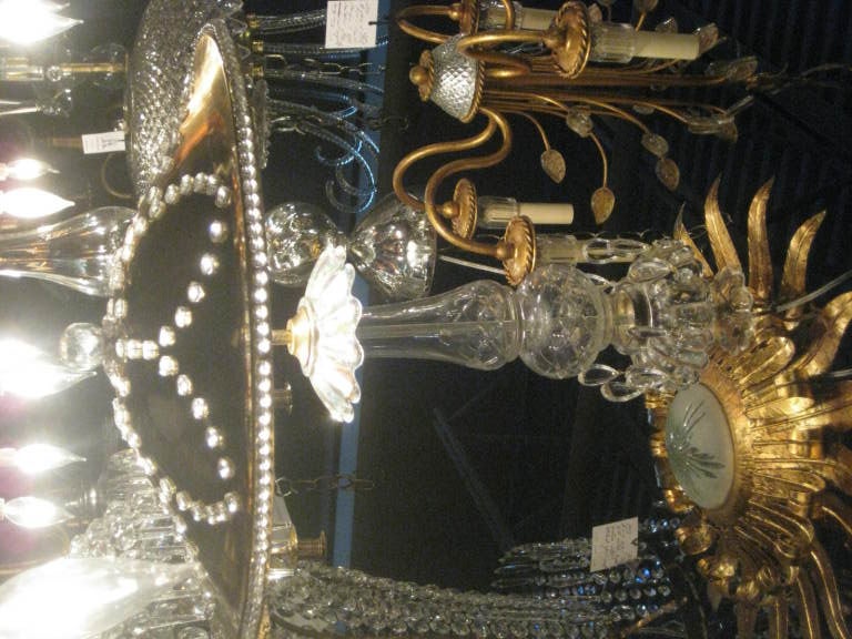 French Bagues Light Fixture With Interior Lights