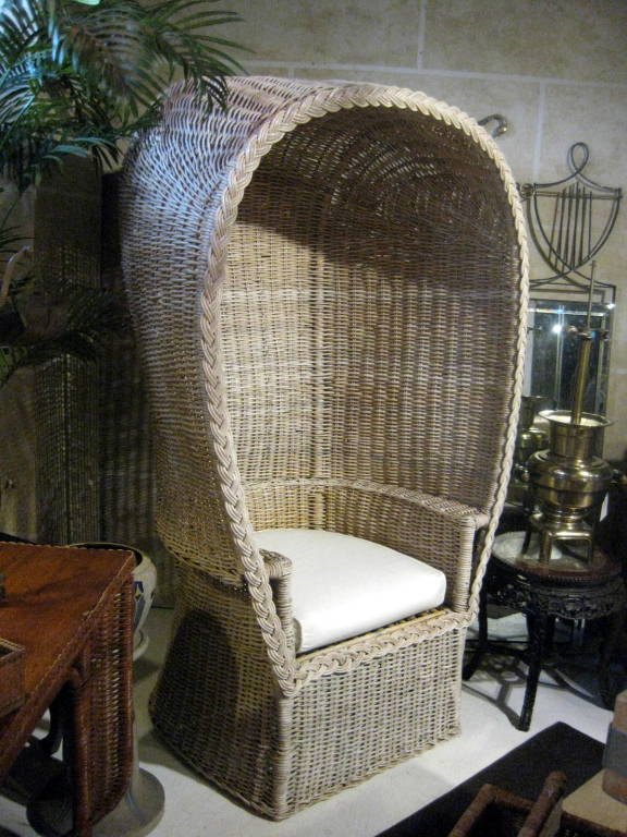 Wicker Porter Chair For Sale 1