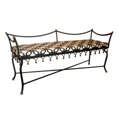 French Iron Bench In The Manner Of Jean Royere