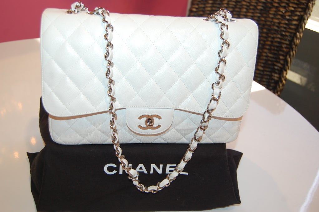 White Leather Chanel Bag