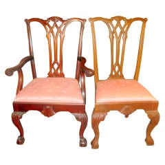Set Of Ten "Philadelphia Gothic Chippendale" Dining Chairs