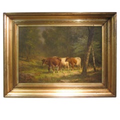 Signed Cow Painting By Thomas B. Craig