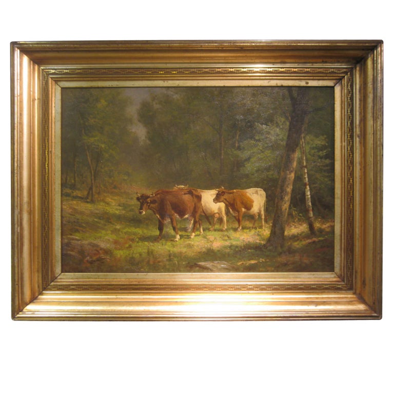 Signed Cow Painting By Thomas B. Craig For Sale