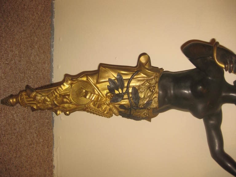 Large Scale Pair Of Palace Figural Bronze Sconces In Excellent Condition For Sale In Stamford, CT