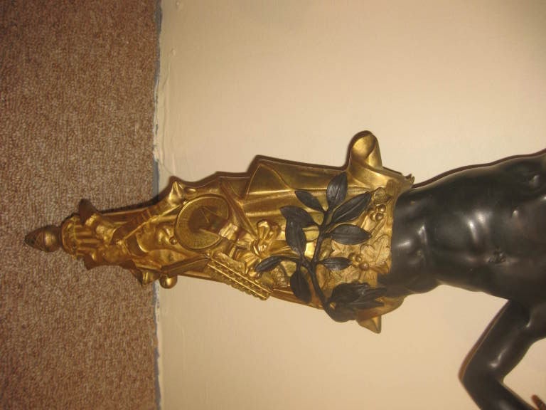Large Scale Pair Of Palace Figural Bronze Sconces For Sale 1