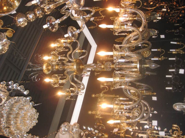 A very large 22 light cut crystal chandelier