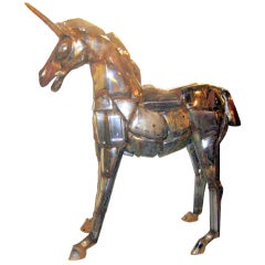 "Unicorn"Made From Welded Chrome Auto Bumpers By John W. Kearney