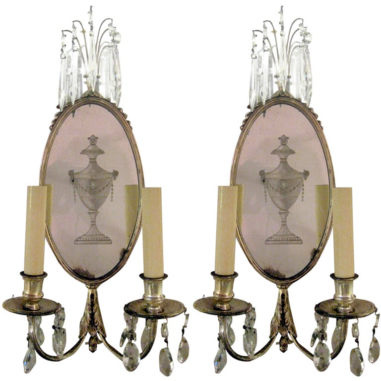 Two Pair Of  E.F. Caldwell Silverplate Sconces For Sale