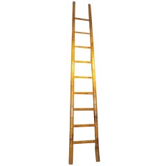 Rare Overscale Bamboo Library Ladder