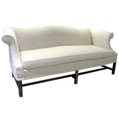 Camel Back Sofa With Linen Slipcover