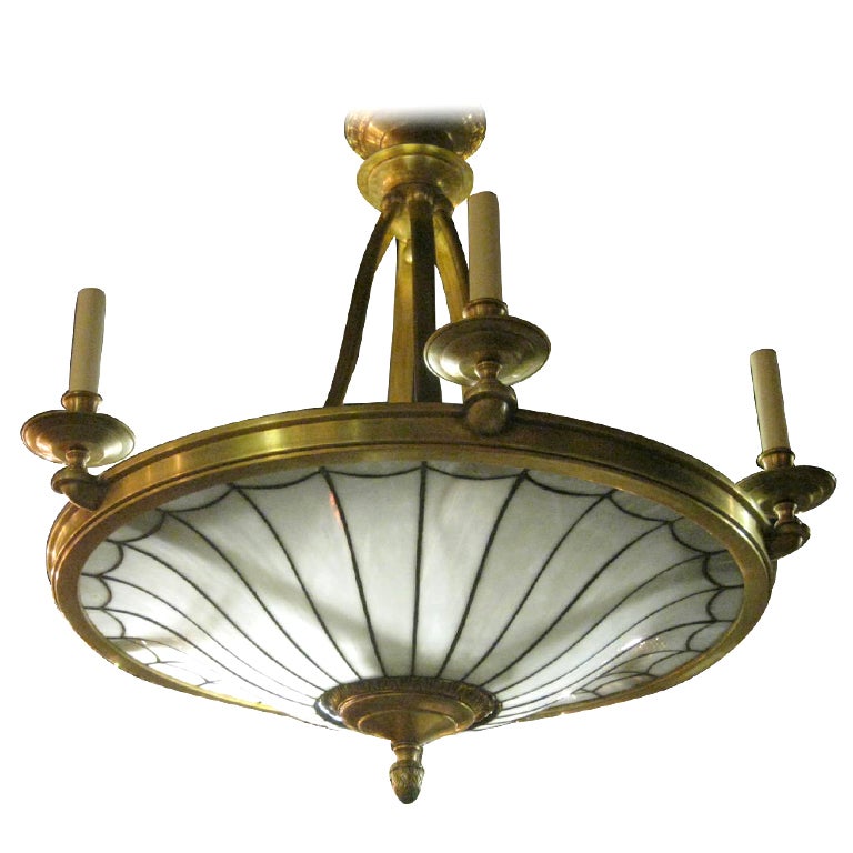A Large Caldwell Leaded Glass Chandelier For Sale