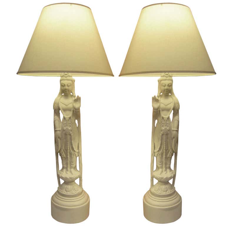 Pair Of Asian Style Lamps For Sale at 1stDibs