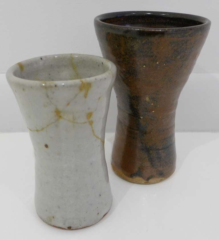 Modern Two Stoneware Vases by Warren Mackenzie