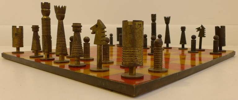Mid-Century Modern German Modernist Chess Set