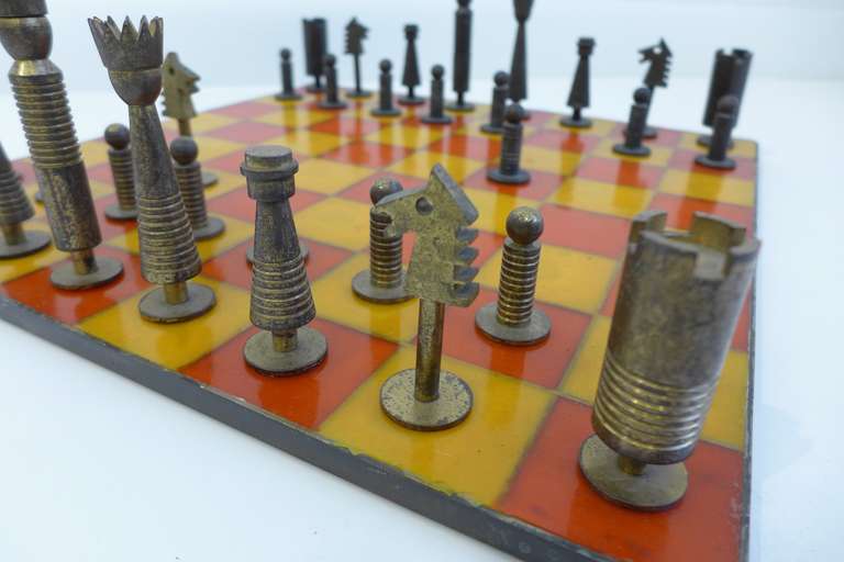 Mid-20th Century German Modernist Chess Set