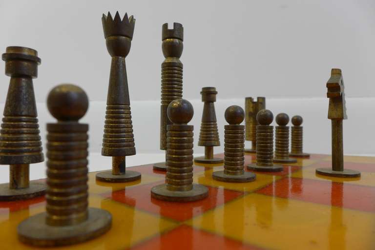 Plastic German Modernist Chess Set