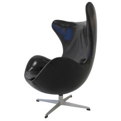 Vintage Jacobsen 'Egg' Chair in Black Leather
