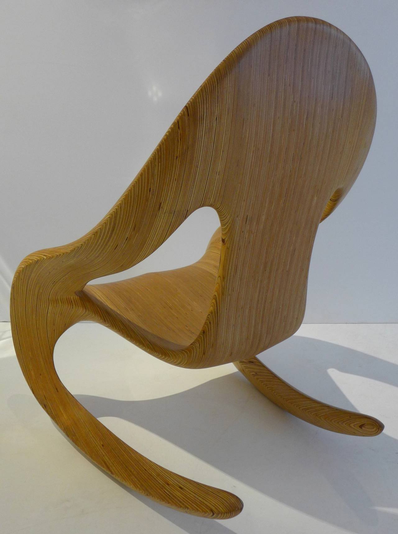 Laminated Sculptural Craft Rocking Chair by Carl Gromoll