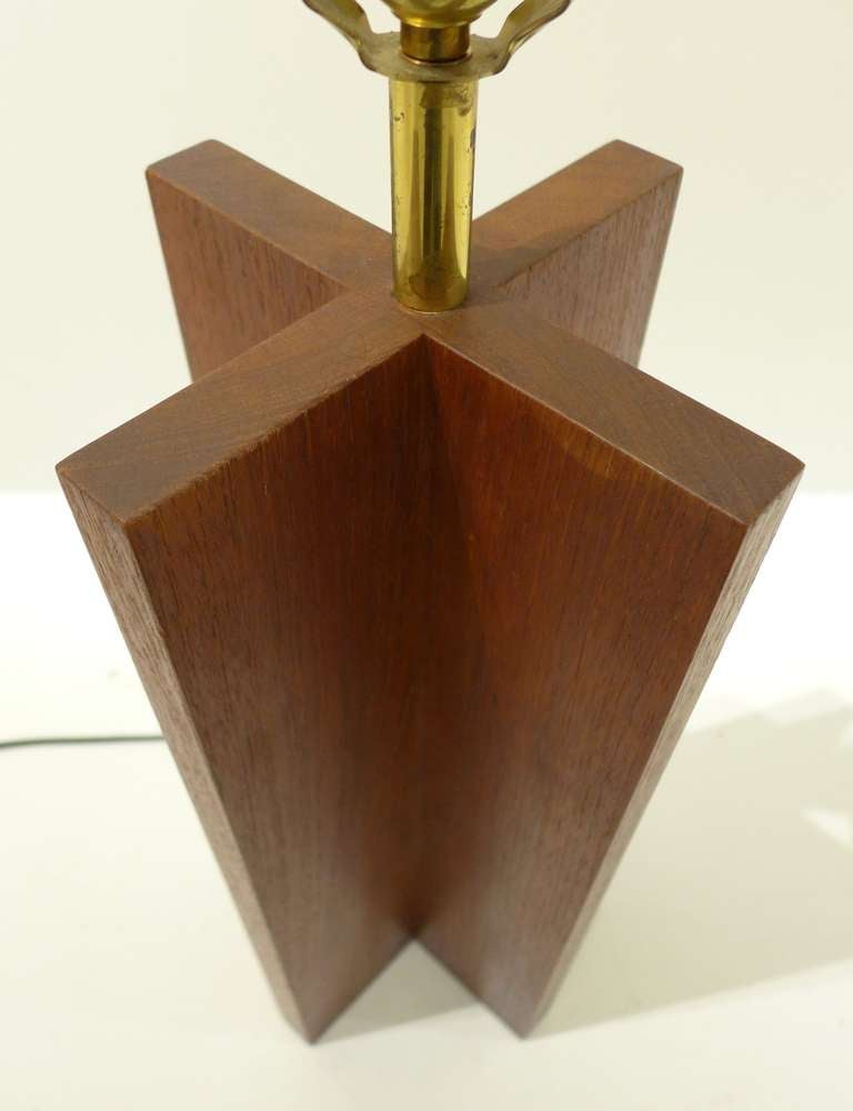 Wooden Lamp by Vladimir Kagan In Excellent Condition In New York, NY