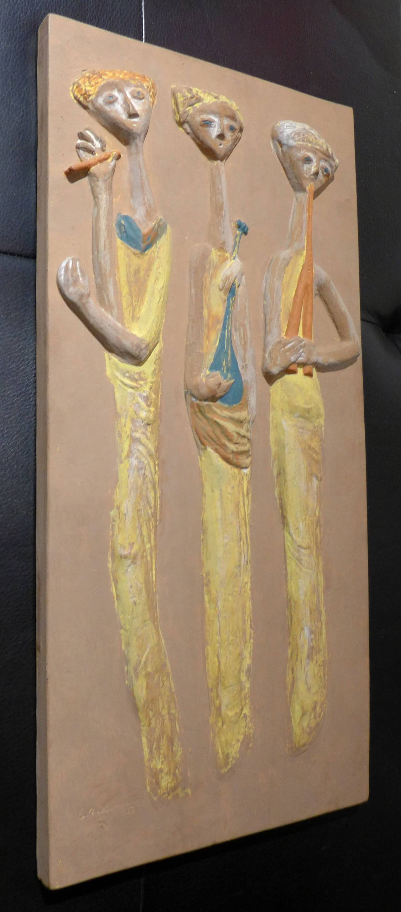 Mid-Century Modern Evelyn Ackerman Wall Relief Sculpture 