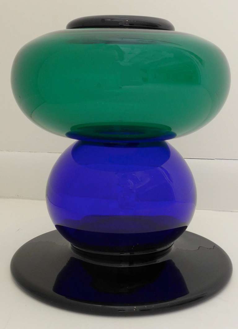 Multicolor, compound blown glass vase 