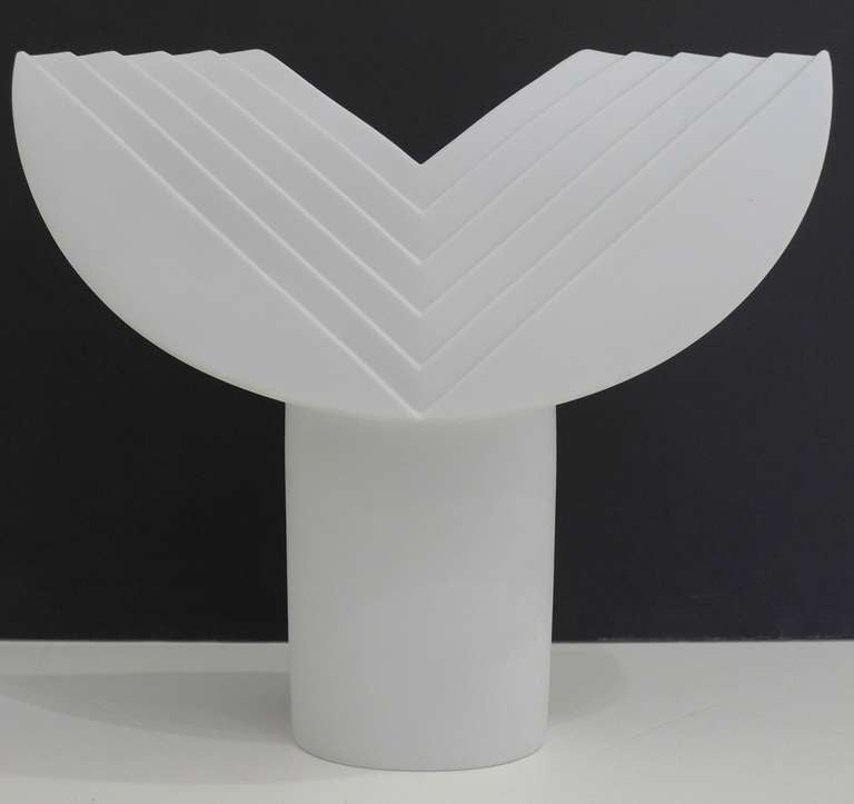 Bisque porcelain vase by innovative Italian designer Ambrogio Pozzi. Part of his 