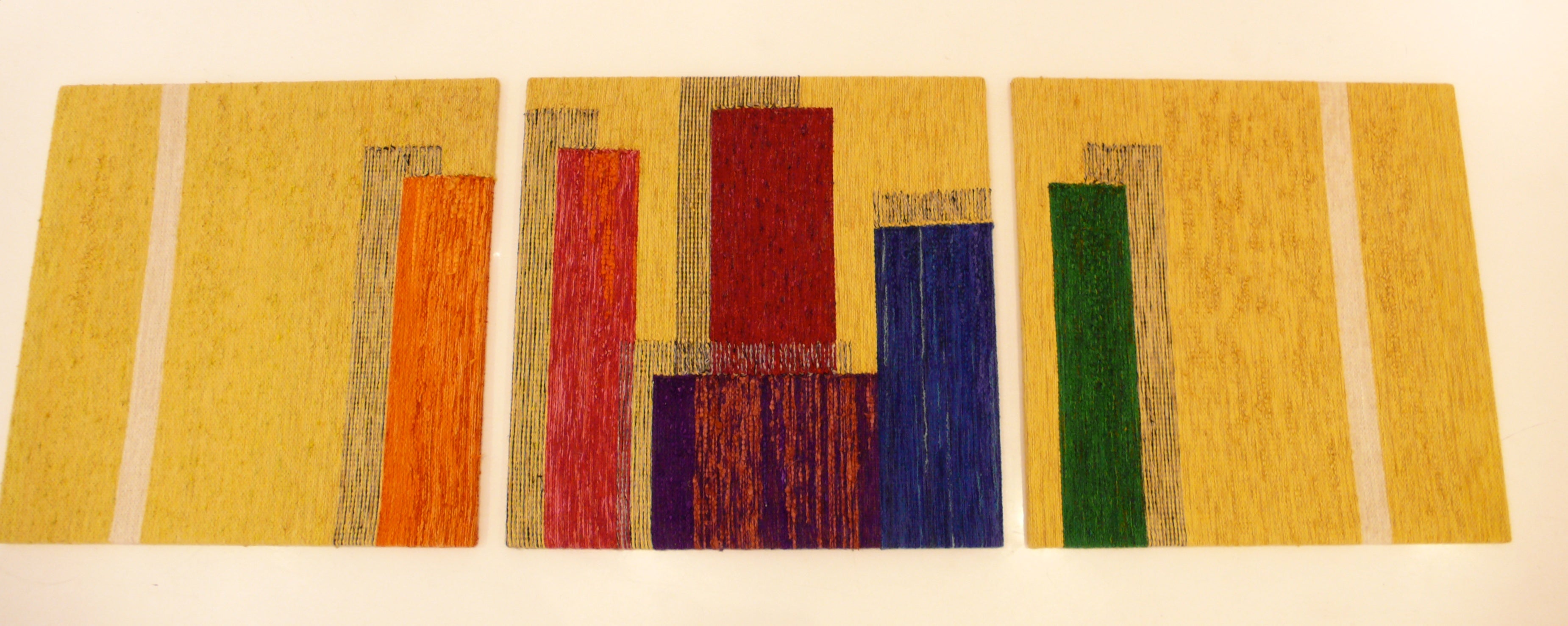 Mid-Century Woven Triptych