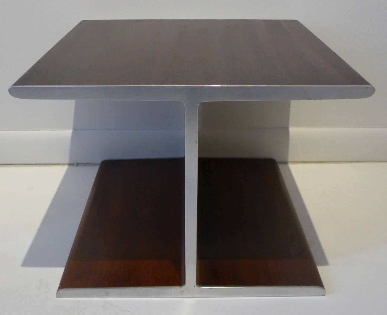 Mid-Century Modern I-Beam Table in Walnut and Steel