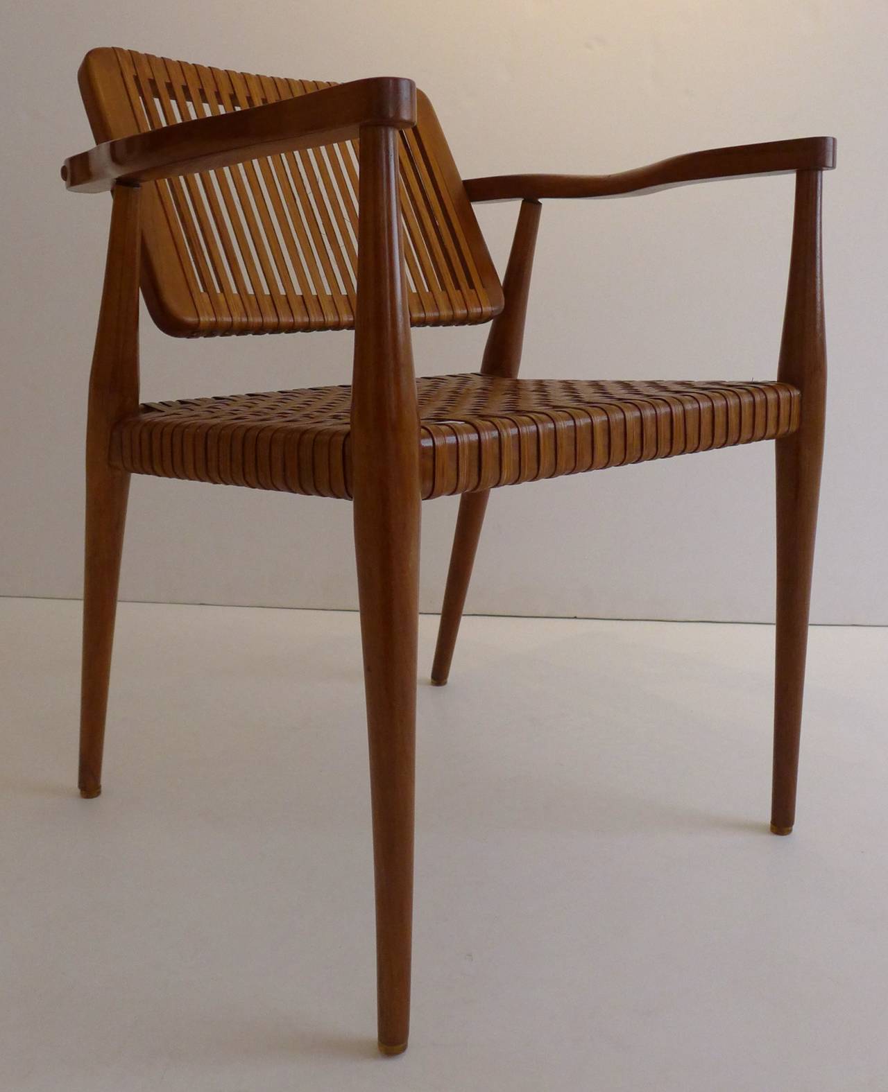 Carved Set of Four Chairs by Marcel La Riviere for Ficks Feed
