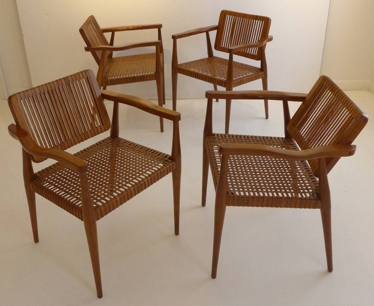 Mid-Century Modern Set of Four Chairs by Marcel La Riviere for Ficks Feed