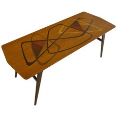 Midcentury Marquetry Cocktail Table