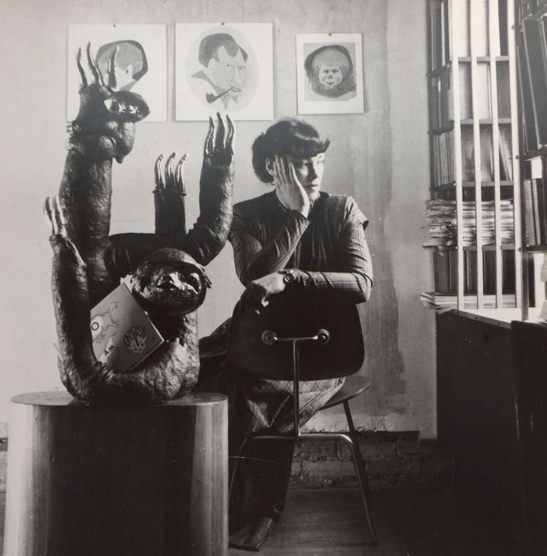 Caricatures of Eero Saarinen and Lilian