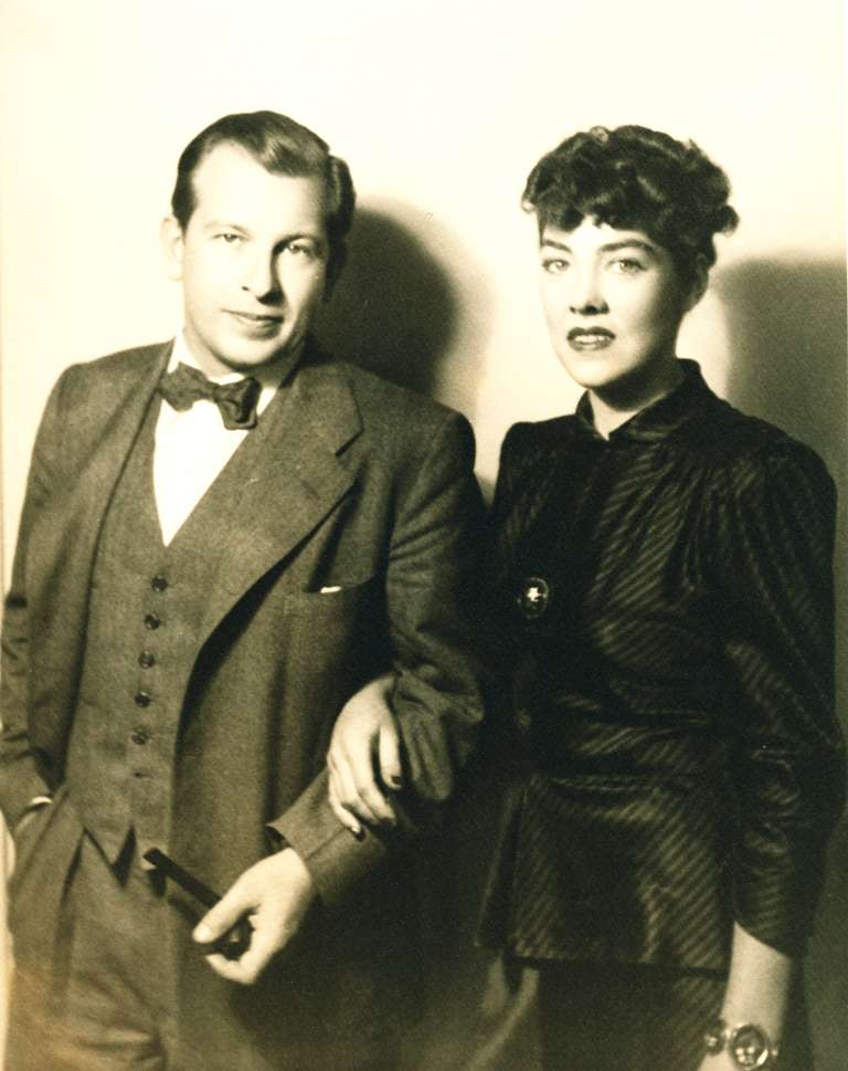 Caricatures of Eero Saarinen and Lilian Swann Saarinen at 1stDibs