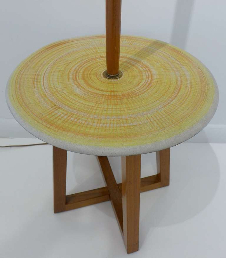 American Design Technics Lamp Table with Ceramic Shelf