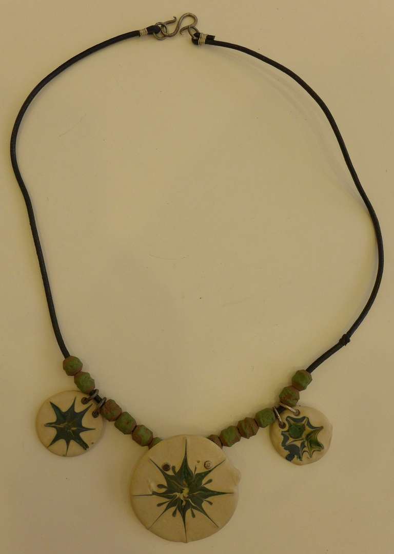 Sterling Silver Edith Heath Ceramic Necklace