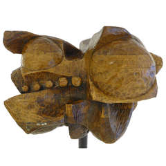 Hefty Mid Century Wood Sculpture 2