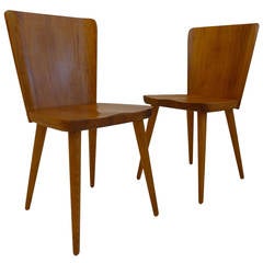Pair of Mid-Century Swedish Chairs in Pine