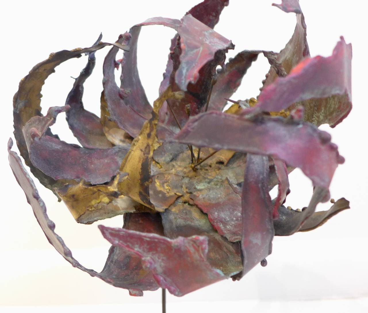 Metal Brutalist Floral Sculpture by Silas Seandel