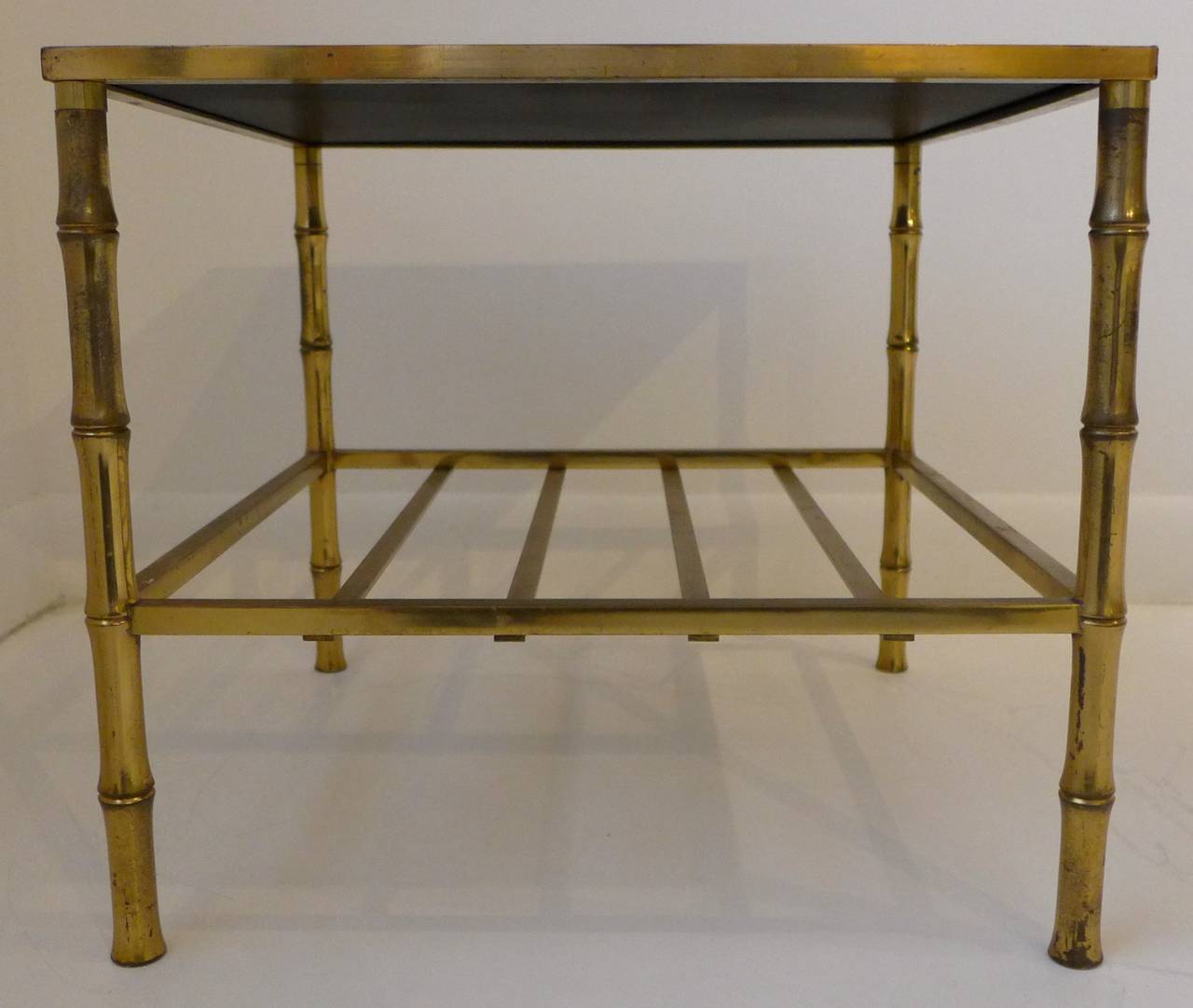 French Brass Side Table in the Style of Maison Bagues