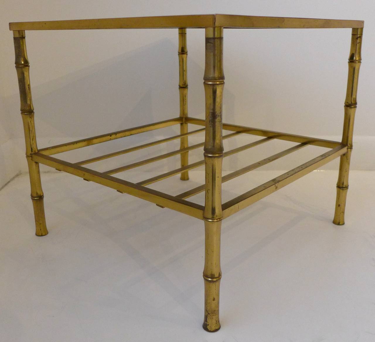 Hollywood Regency Brass Side Table in the Style of Maison Bagues