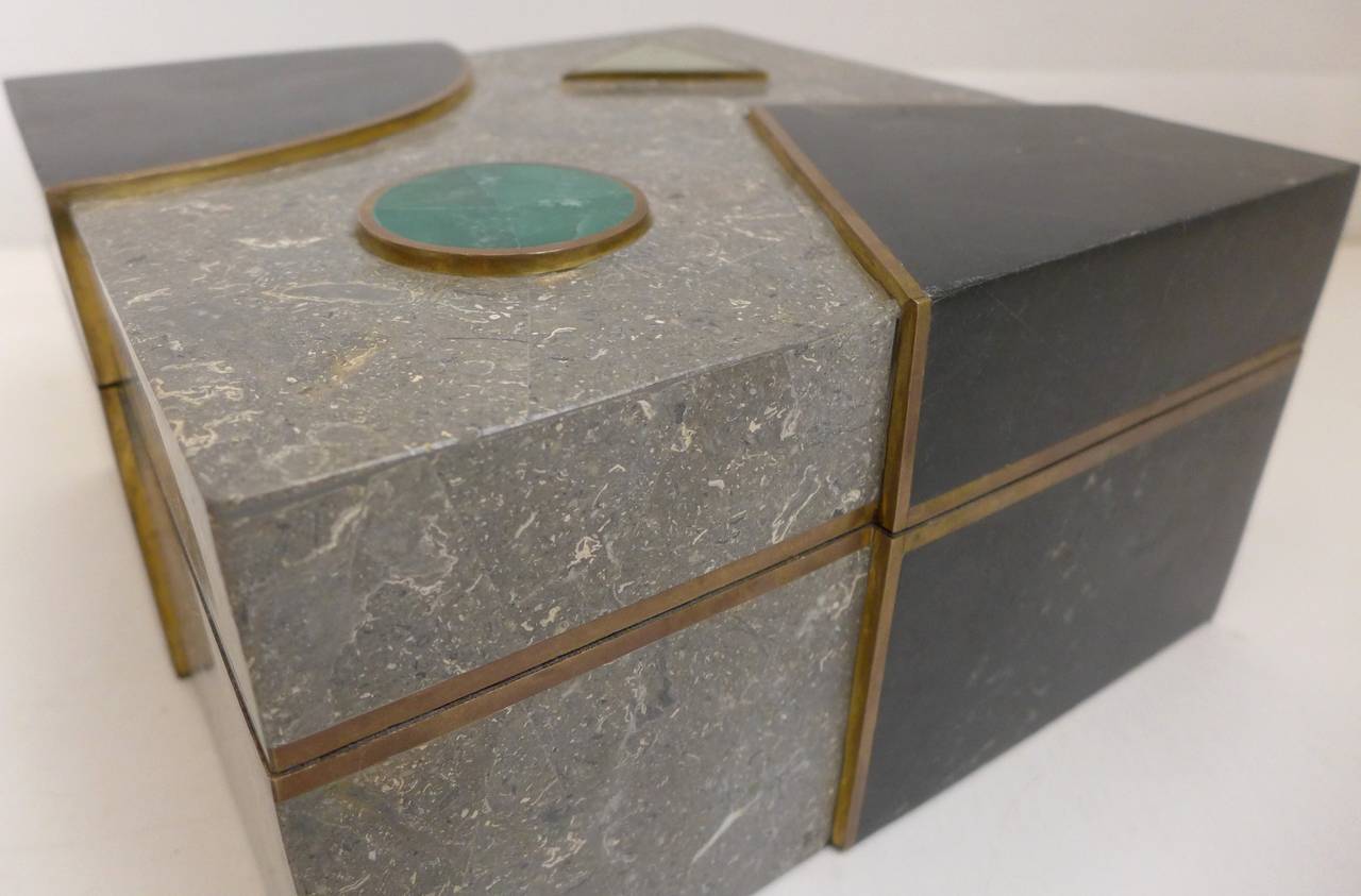 Late 20th Century Tesselated Stone Box by Maitland-Smith